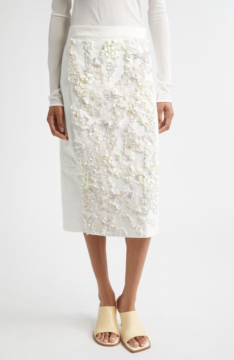 Sequin Stretch Drill Pencil Skirt