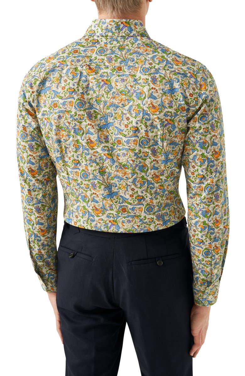 Eton Slim Fit Floral Cotton Dress Shirt, Alternate, color, 