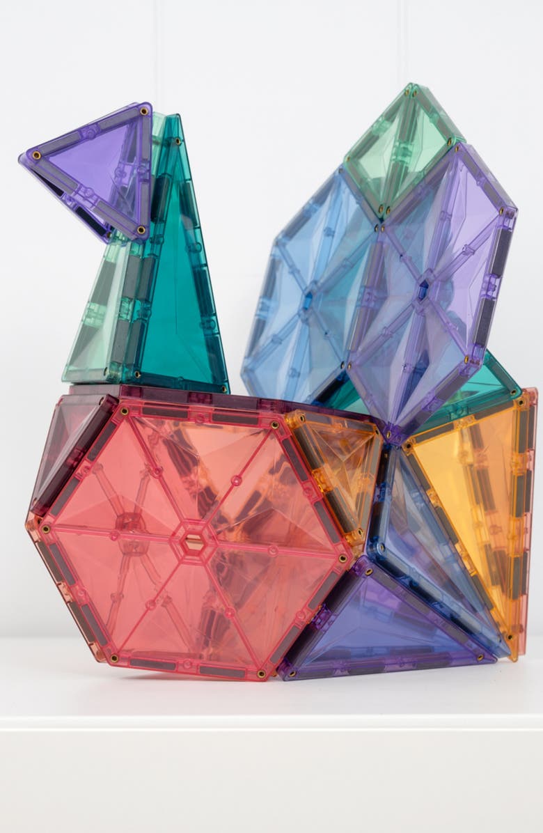 CONNETIX Kids' Pastel Magnetic Tiles 40-Piece Geometry Pack, Alternate, color, Pastel