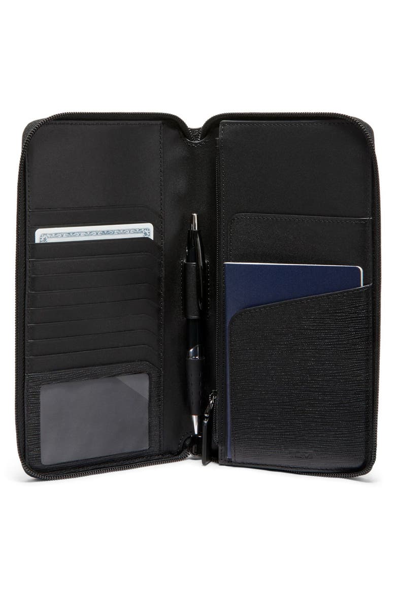Nassau Leather Travel Wallet, Alternate, color, BLACK EMBOSSED