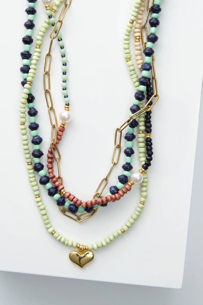 Kindred Heart Necklace, Main, color, Gold