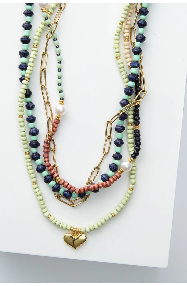 Noonday Kindred Heart Necklace, Main, color, Gold