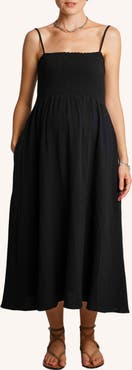 Nom Maternity The Easy Smocked Maternity Midi Dress