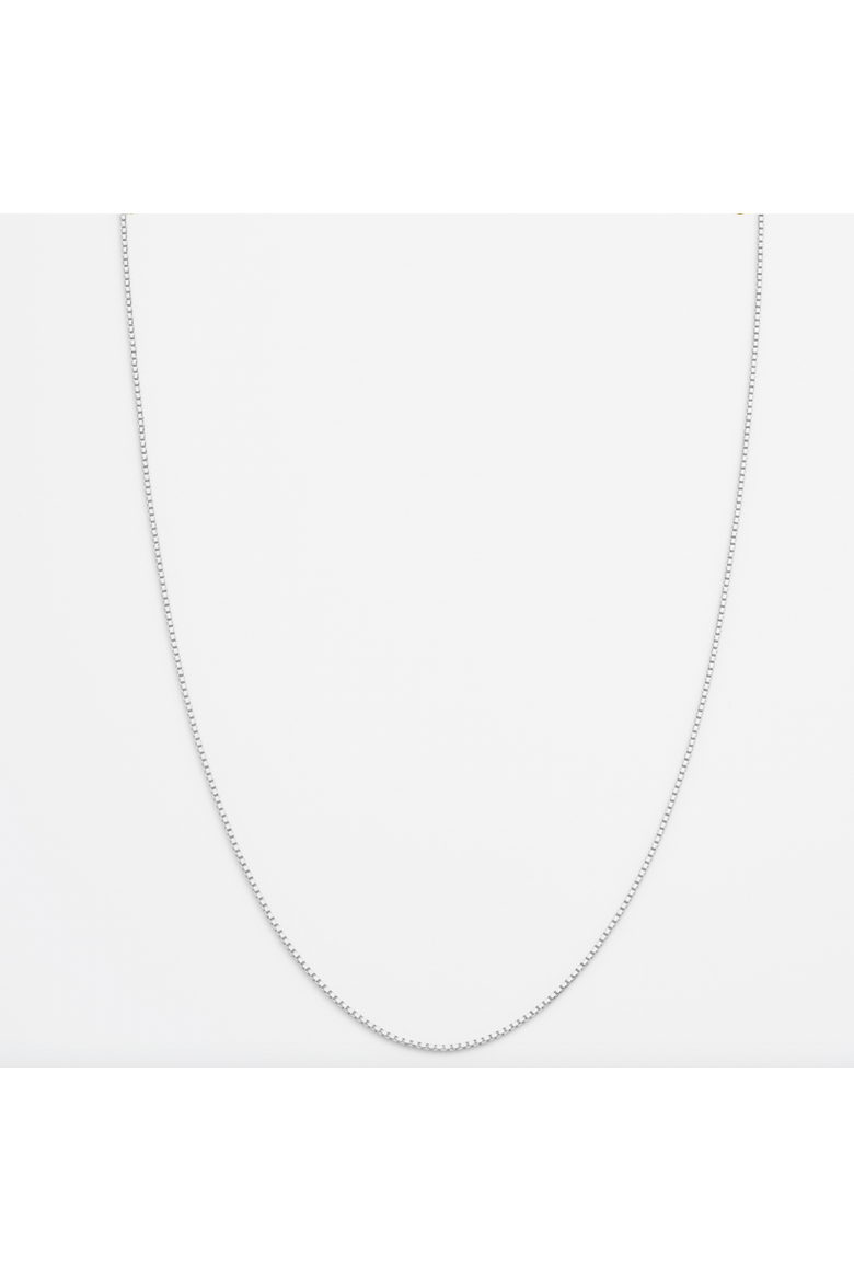Box Chain Necklace, Main, color, Platinum