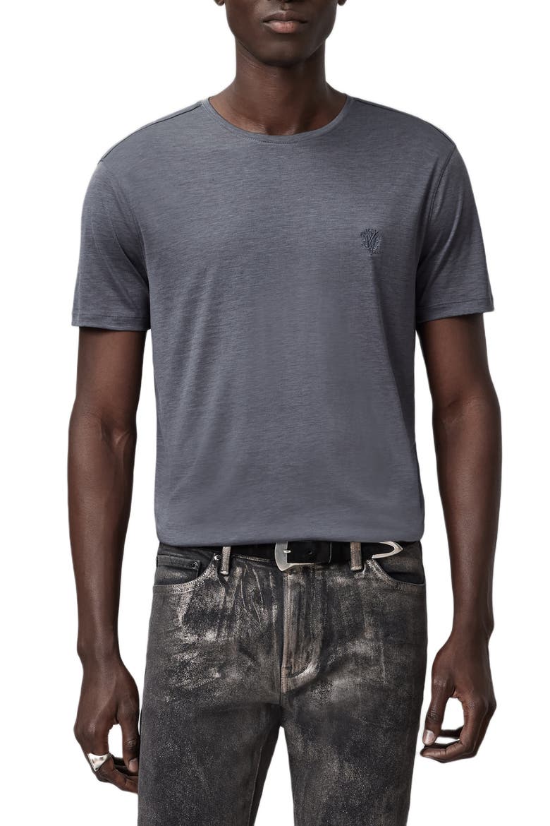 Amato Silk & Cotton T-Shirt, Main, color, SILVER