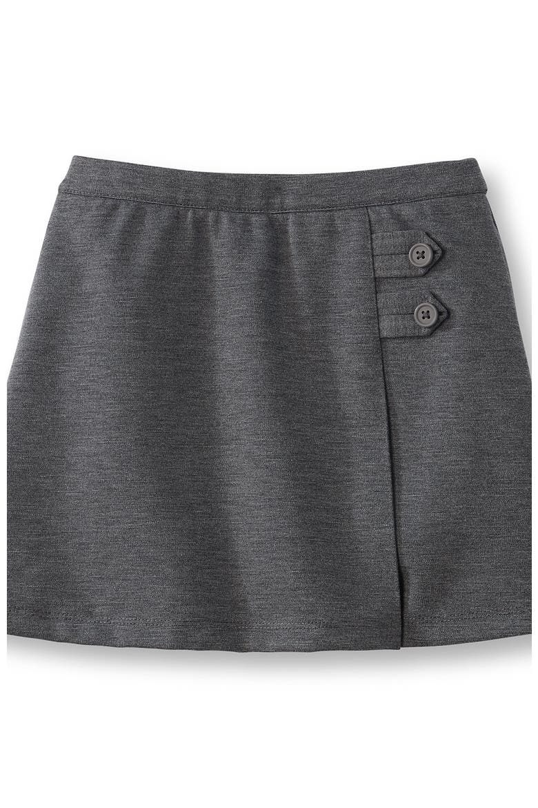 Girls Ponte A Line Skort Above the Knee, Alternate, color, Charcoal Heather