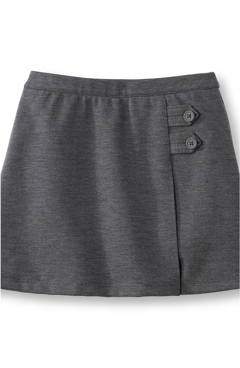Lands' End Girls Ponte A Line Skort Above the Knee, Alternate, color, Charcoal Heather