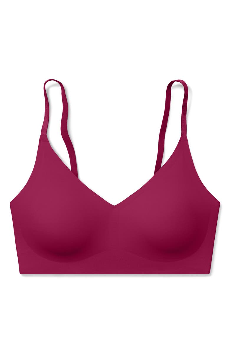 True & Co The True Body Triangle Convertible Strap Bralette, Alternate, color, Sangria