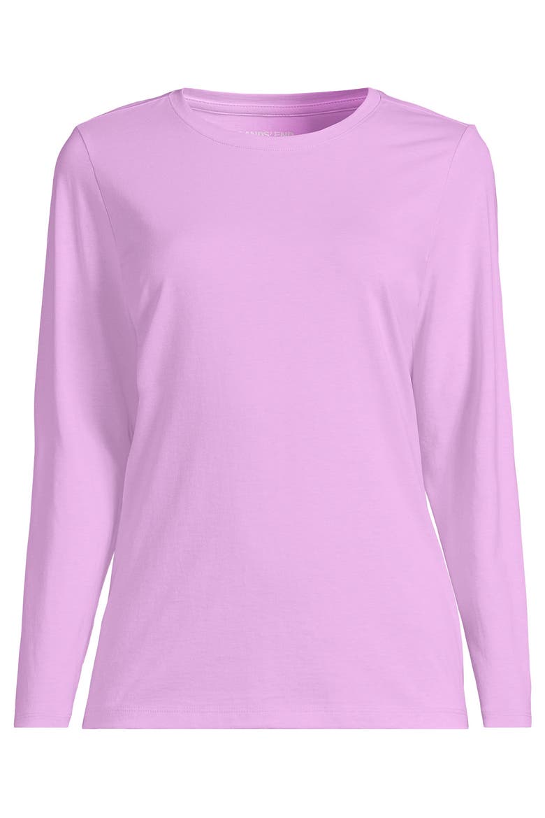Supima Cotton Long Sleeve Crewneck T-Shirt, Alternate, color, Pale Orchid