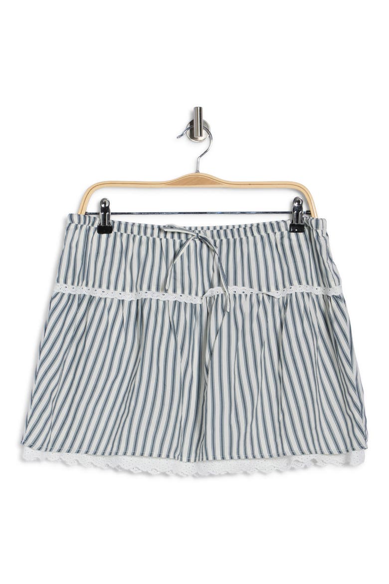 Tavia Eyelet Trim Stripe Miniskirt, Alternate, color, ANTIBES STRIPE