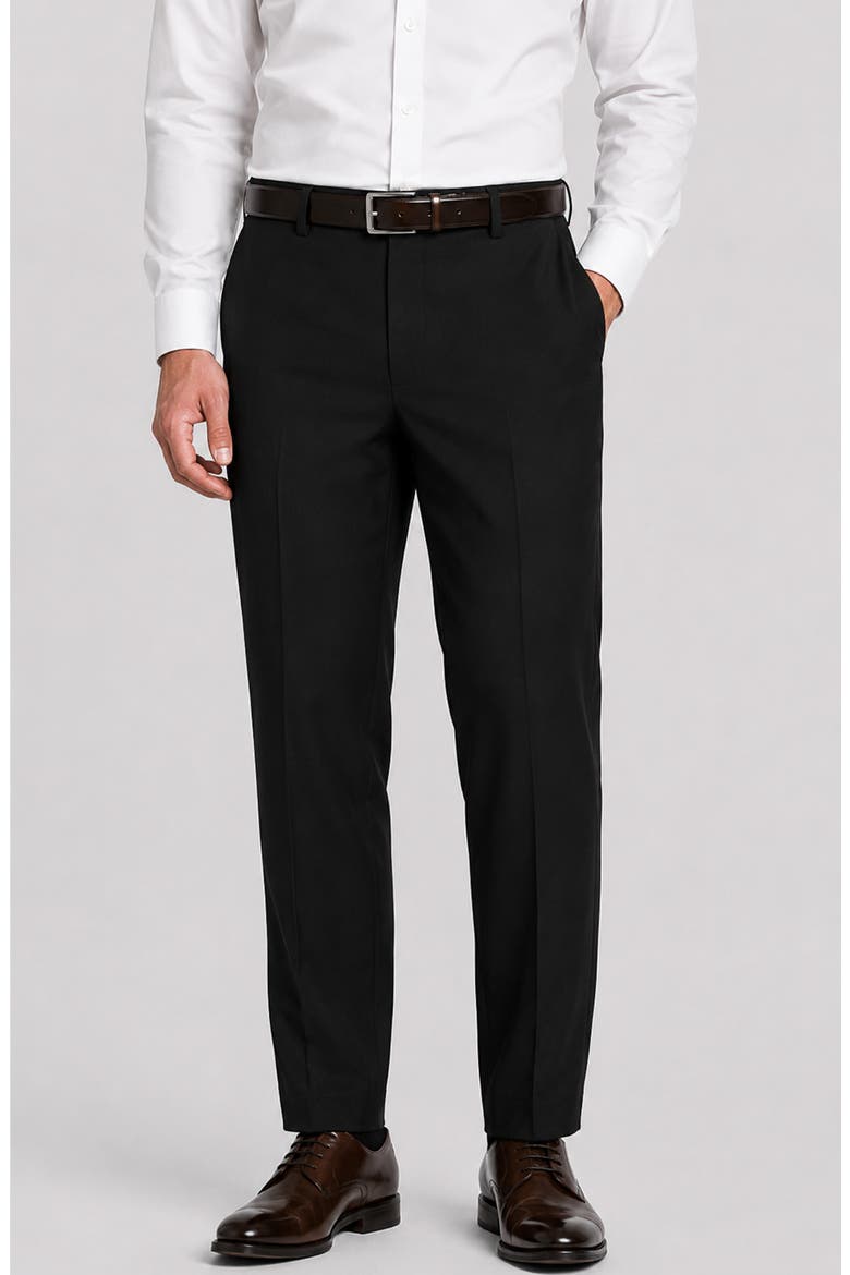 Stefano Modern Fit Wool Trousers, Main, color, BLACK