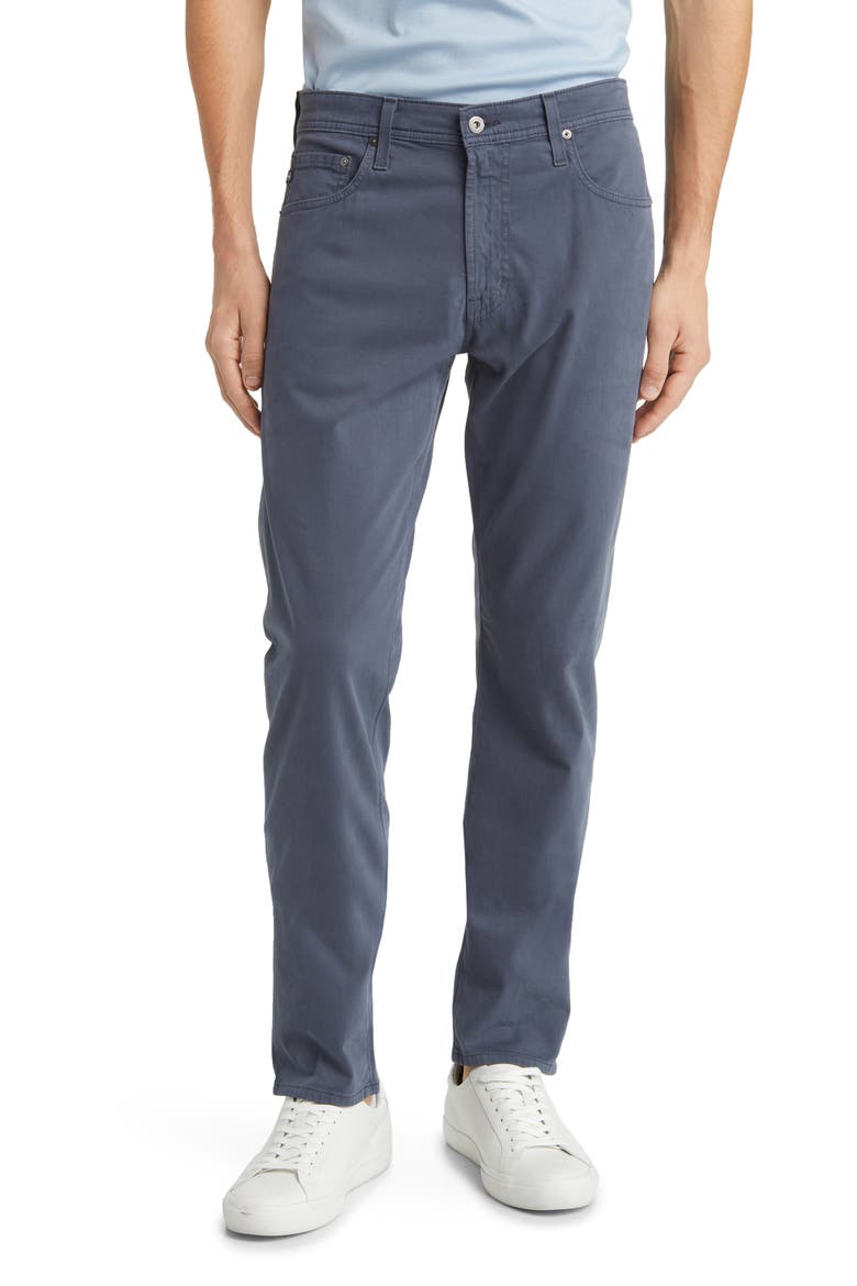 Tellis Sueded Stretch Sateen Slim Leg Pants (Nordstrom Exclusive), Main, color, BLUE NOTE