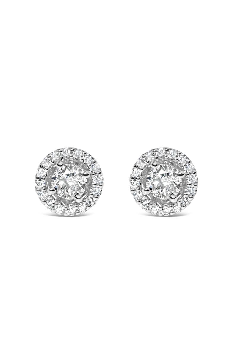 Haus of Brilliance 14K White Gold 3/4 Cttw Lab Grown Diamond Solitaire With Halo Stud Earrings, Main, color, White Gold