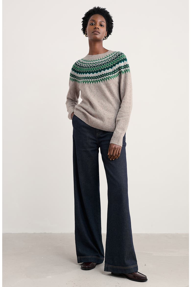 Gurnard's Head Fair Isle Lambswool Blend Crewneck Sweater, Alternate, color, WINDWARD ARAN MULTI