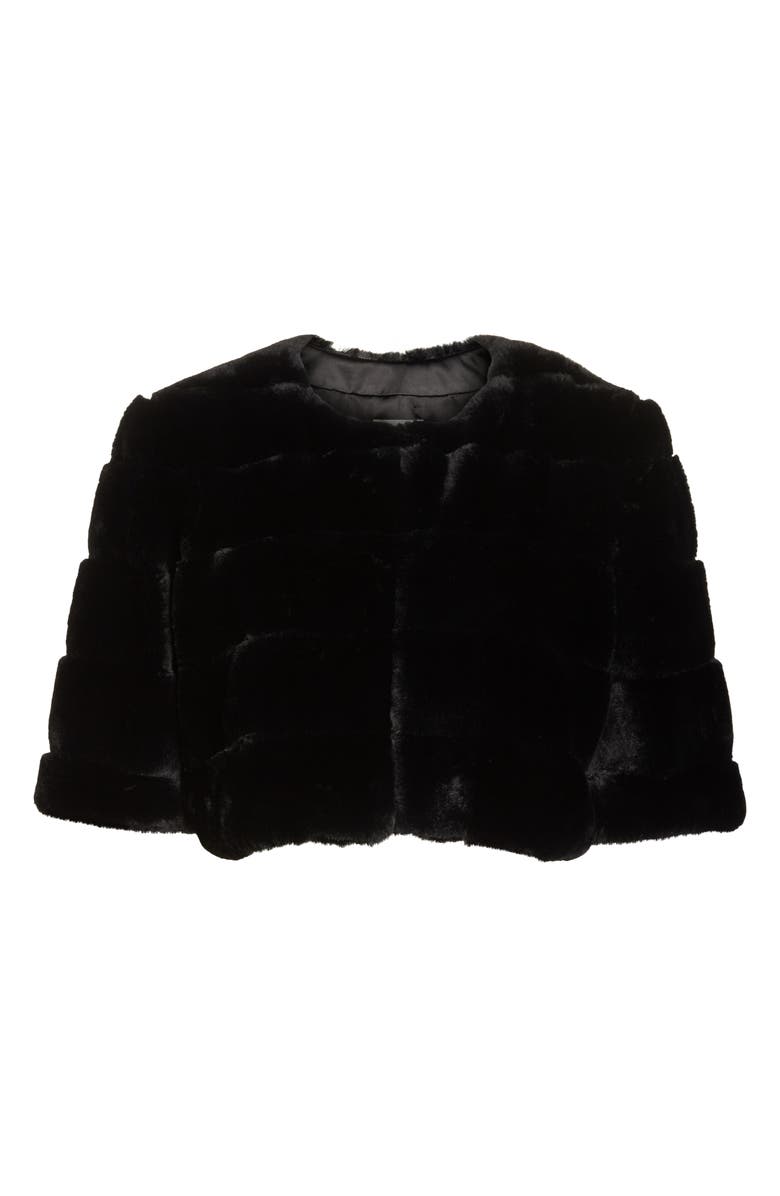 Eliza J Faux Fur Crop Jacket, Alternate, color, 