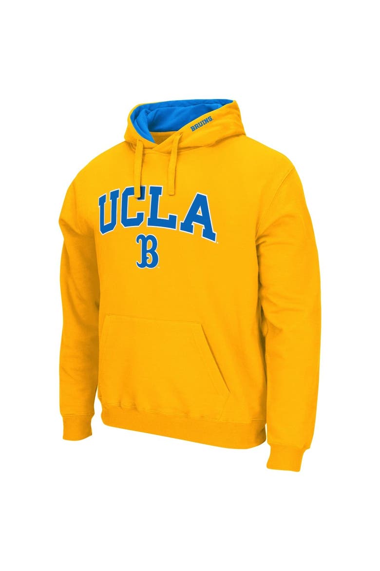 Men's Colosseum Gold UCLA Bruins Arch & Logo 3.0 Pullover Hoodie, Alternate, color, Gold
