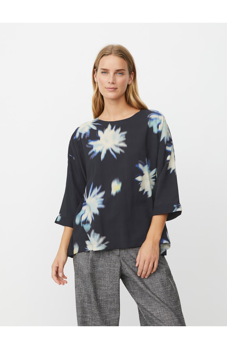 Masai Copenhagen Becca 3/4 Sleeve Round Neck Blouse, Main, color, Muted Lime