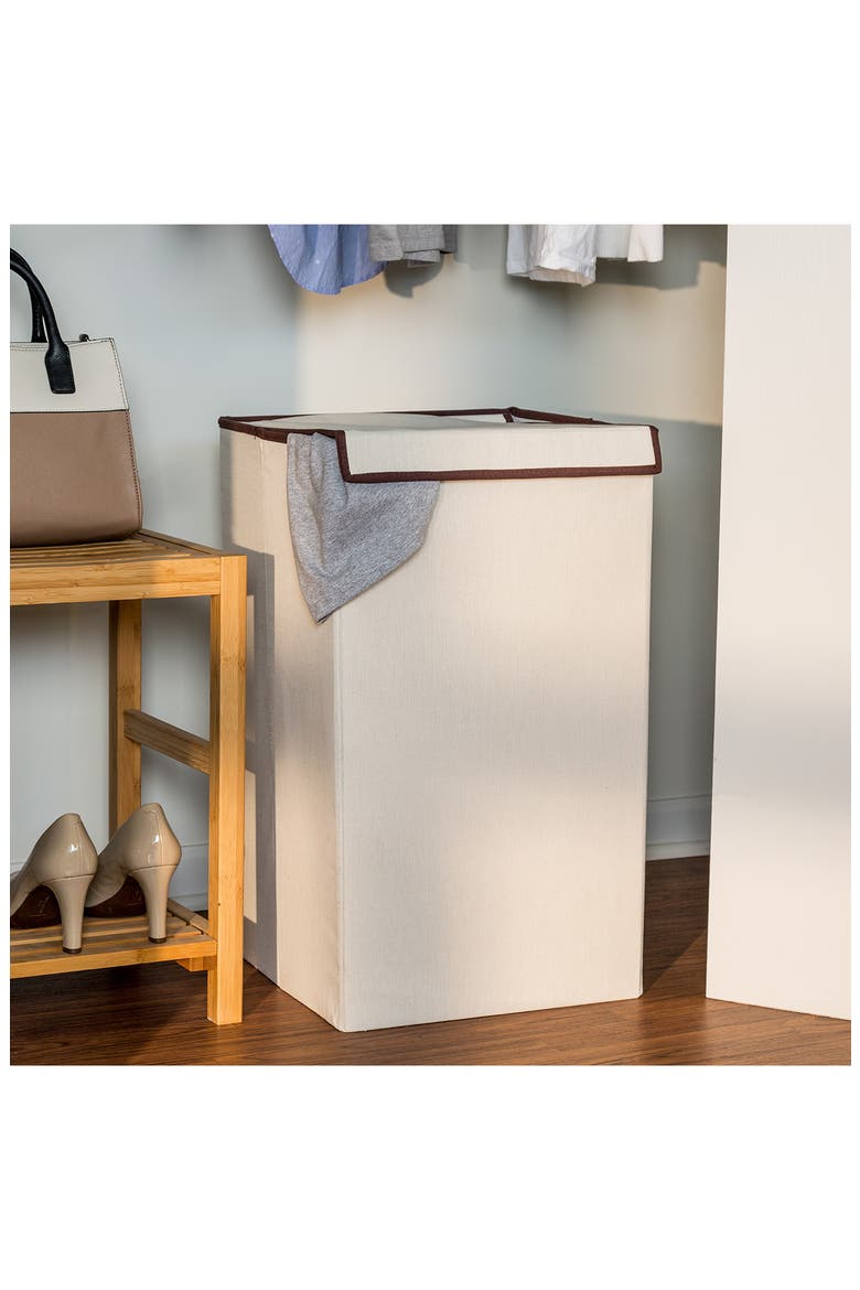 Collapsible Square Hamper, Alternate, color, NATURAL