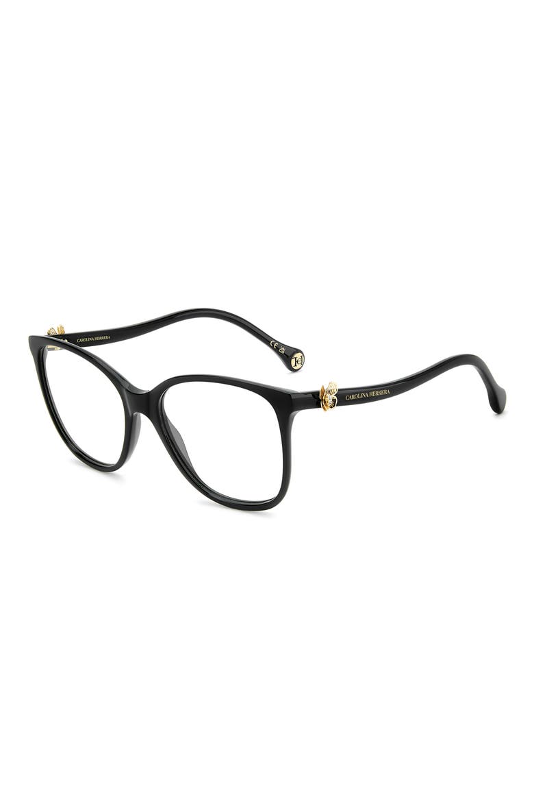 55mm Square Optical Glasses, Alternate, color, BLACK