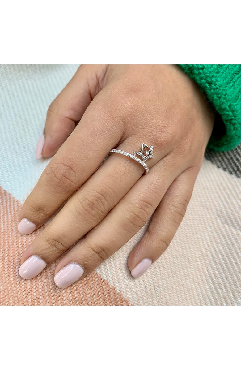 LuvMyJewelry Dreamer Lucky Star Diamond Charm Ring - 0.13ct., Alternate, color, Silver