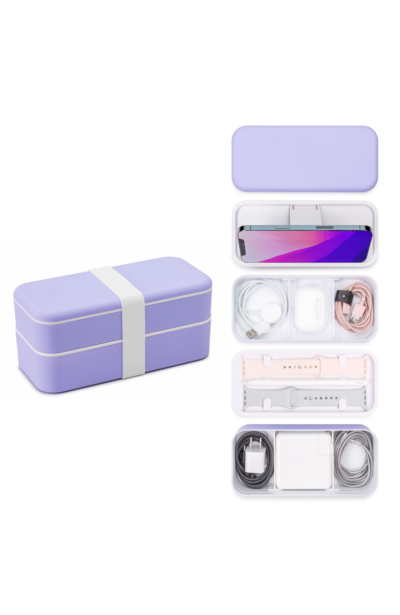 Function101 BentoStack Tech Accessory Organizer in Purple 