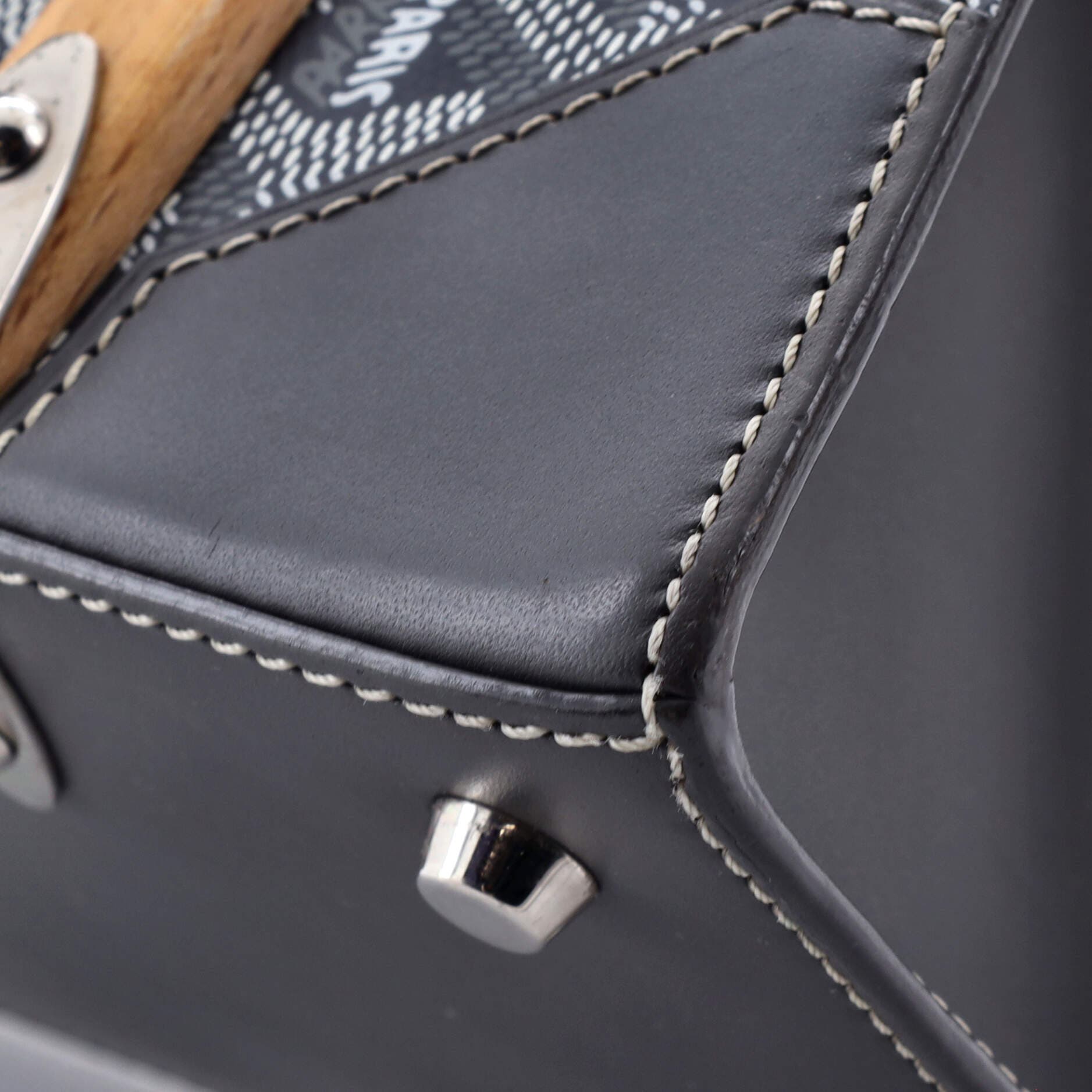 Pre-Owned Goyard Saigon Top Handle Bag Coated Canvas with Leather PM, Alternate, color, 