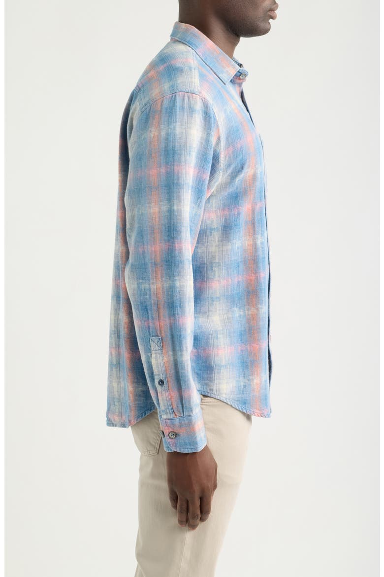 Palo Alto Plaid Cotton Button-Up Shirt, Alternate, color, LT INDIGO