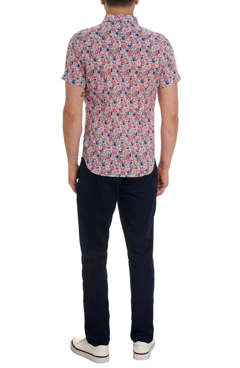 Robert Graham Padar Floral Short Sleeve Button-Up Shirt, Alternate, color,