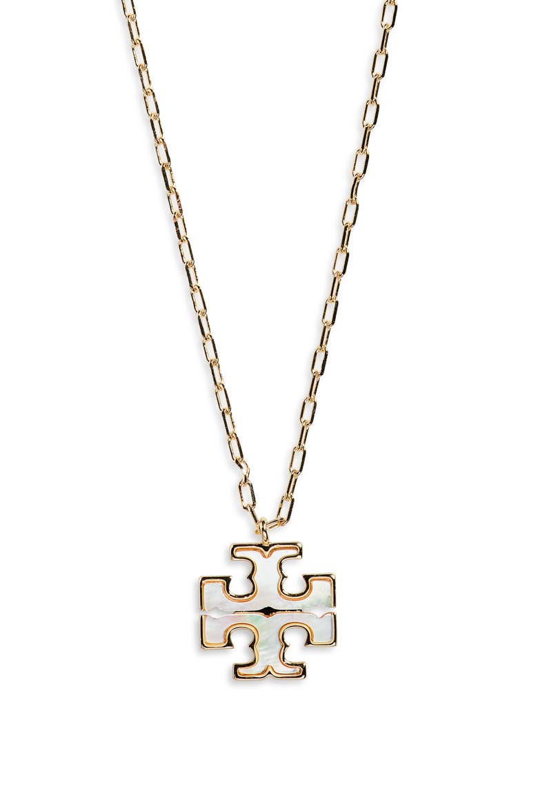 Moondance Mother of Pearl Pendant Necklace, Main, color, TORY GOLD / MOTHER OF PEARL