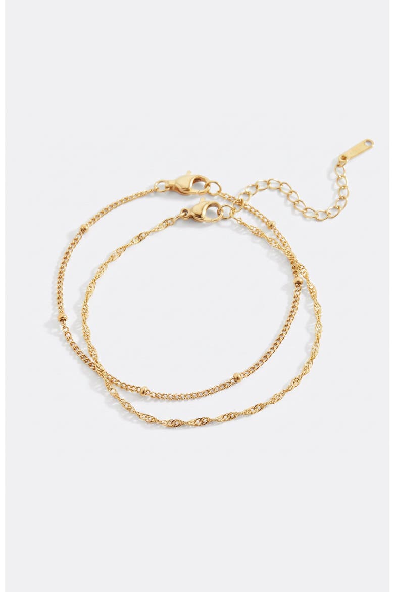 Singapore Twist and Satellite Chain Bracelet Bundle, Alternate, color, Gold