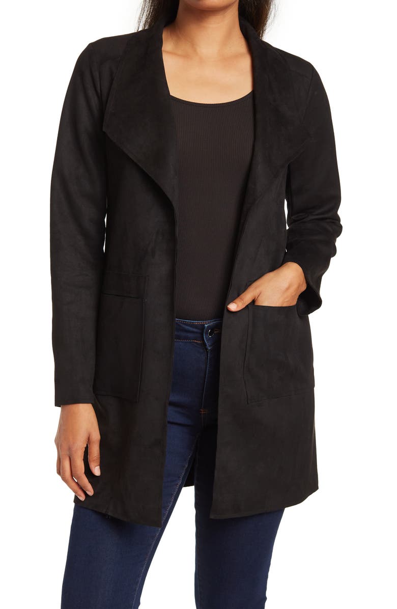 Ellen Tracy Faux Suede Jacket, Main, color, 