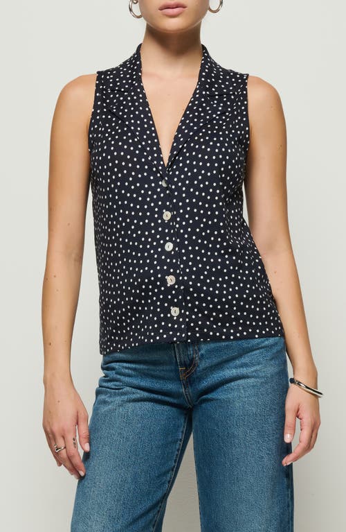 Nation Ltd Caia Havana Polka Dot Pima Cotton Blend Button-up Top In Cabana Pol