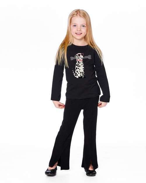 Deux Par Deux Organic Cotton T-shirt With Dalmatian In Black