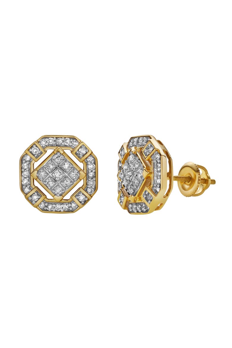 Tempestade 10K Yellow Gold Diamond Unisex Earrings - 0.32 Cts, Alternate, color, 10K Yellow Gold