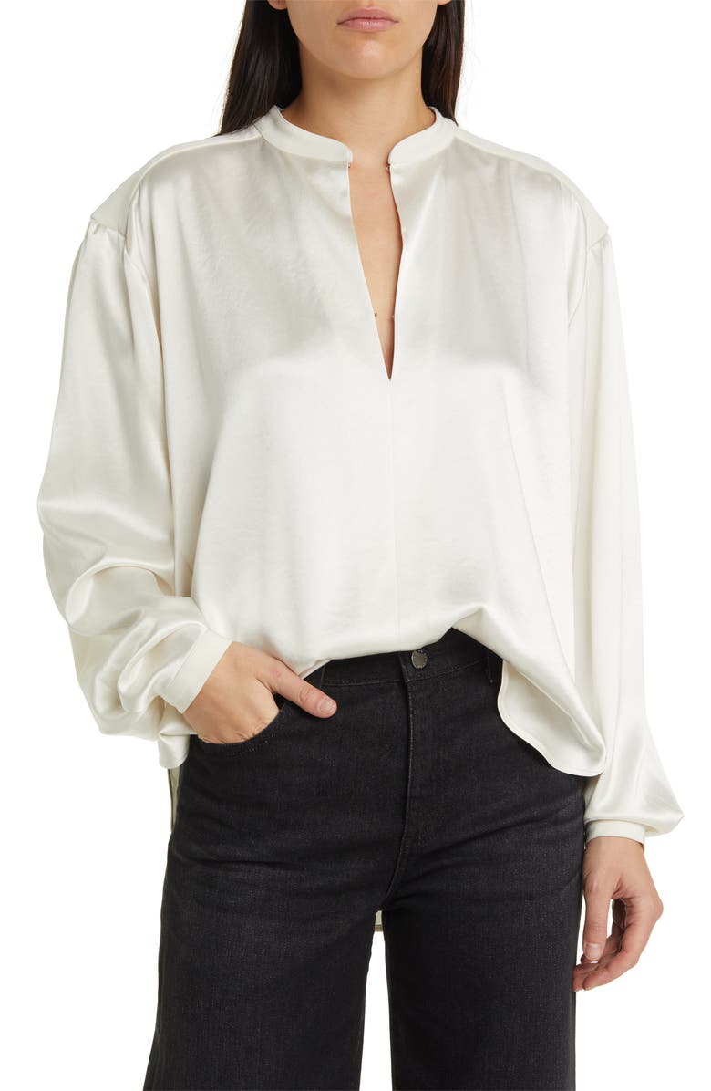 rag & bone Rosie Satin Shirt, Main, color, Ivory