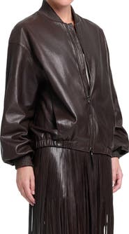 TWP Bubble Hem Leather Bomber Jacket