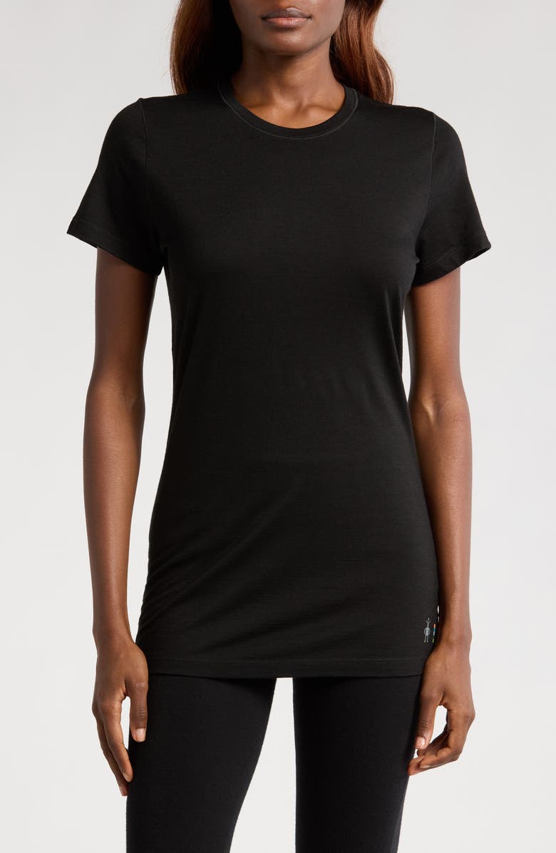 Smartwool Merino Wool Blend Short Sleeve T-Shirt, Main, color, Black