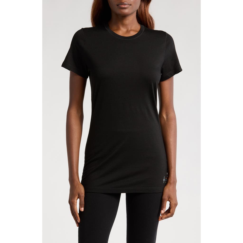 Smartwool Merino Wool Blend Short Sleeve T-shirt In Black