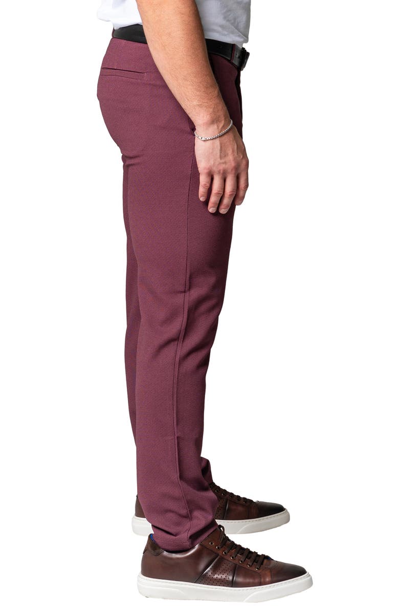 Maceoo Dot Red Slim Fit Four Way Stretch Pants, Alternate, color, Red