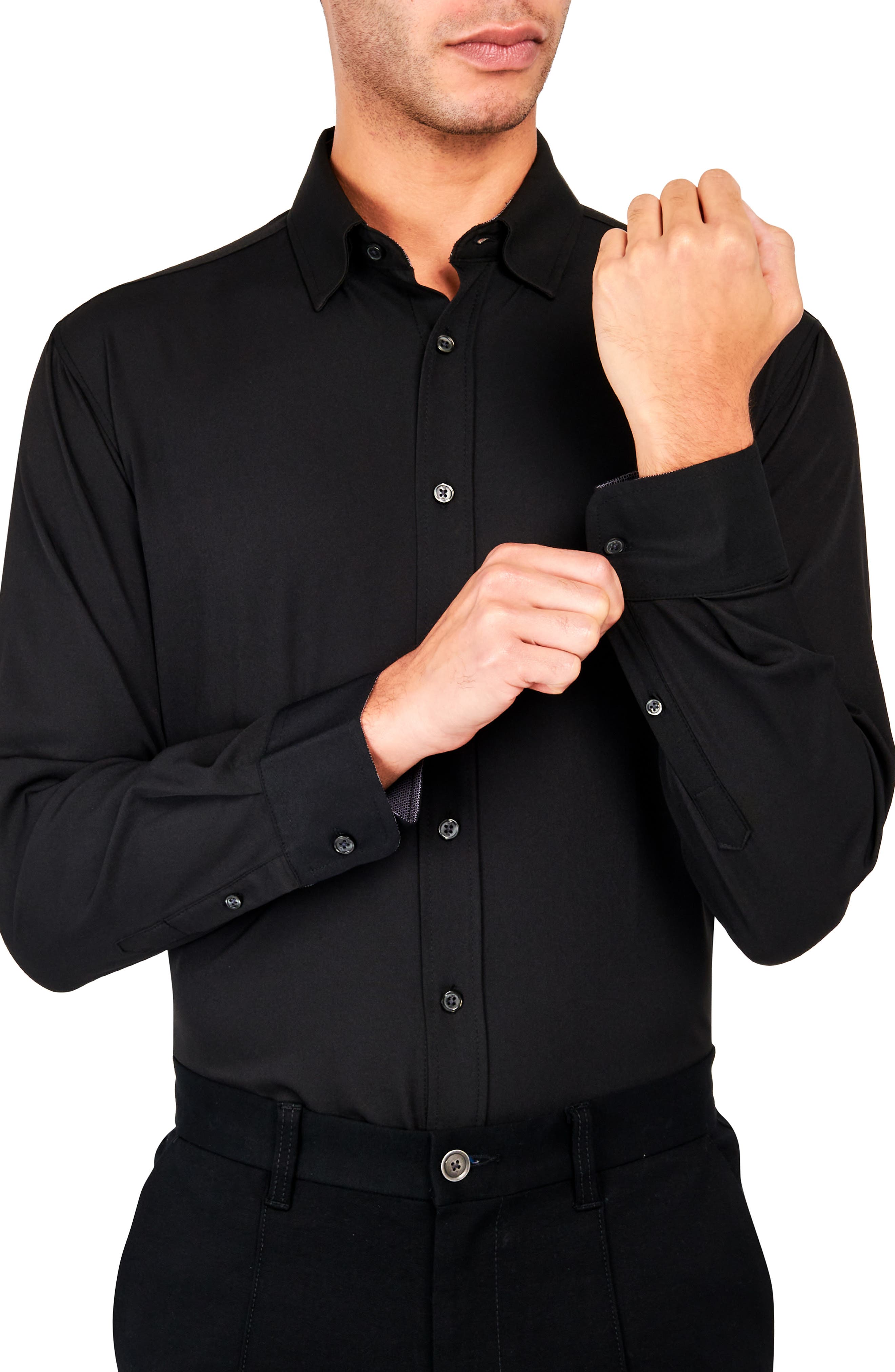 Regular Fit Solid Performance Dress Shirt - image 2