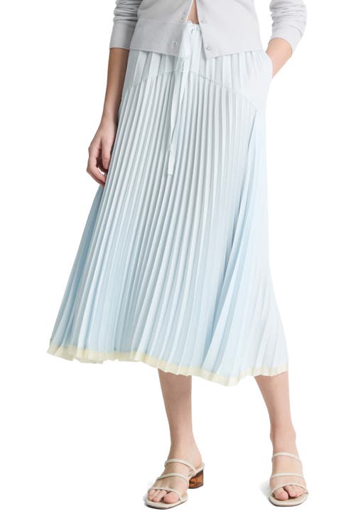 Tiered Pleated Midi Skirt