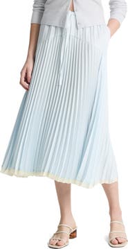 Vince Tiered Pleated Midi Skirt