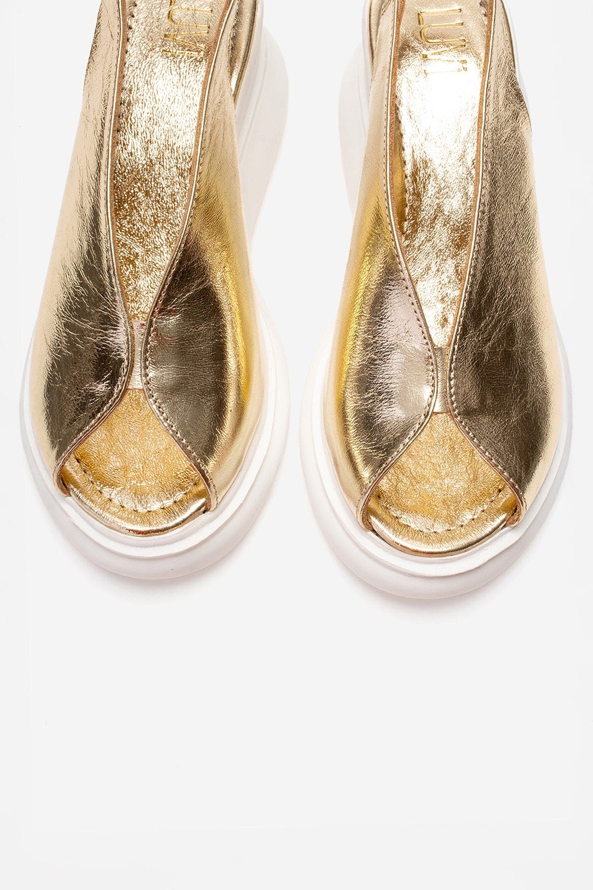 Sam Leather Platform Sandal, Alternate, color, Gold