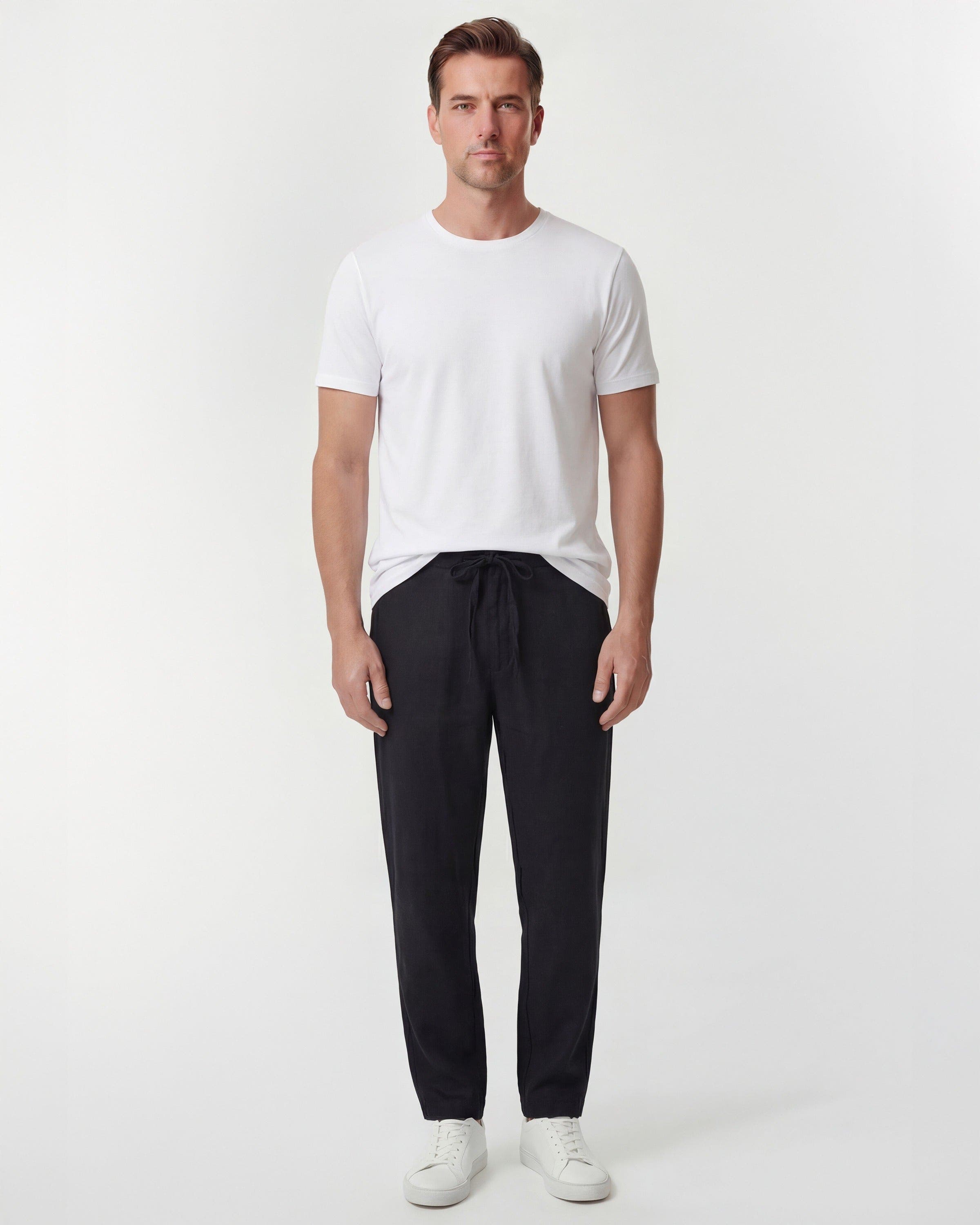 Solid Linen Drawstring Pant - image 2