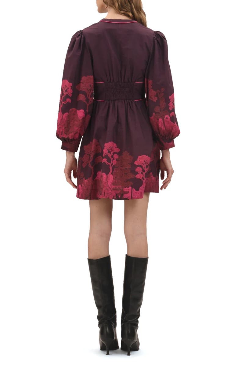 Celina Moon Dusky Long Sleeve Minidress, Alternate, color, Pink