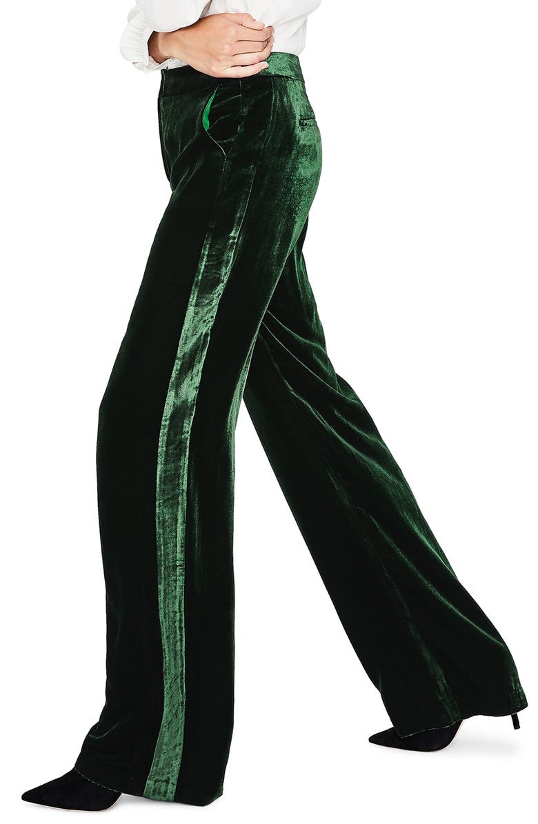 Boden Selwood Velvet Wide Leg Pants, Alternate, color, Chatsworth Green