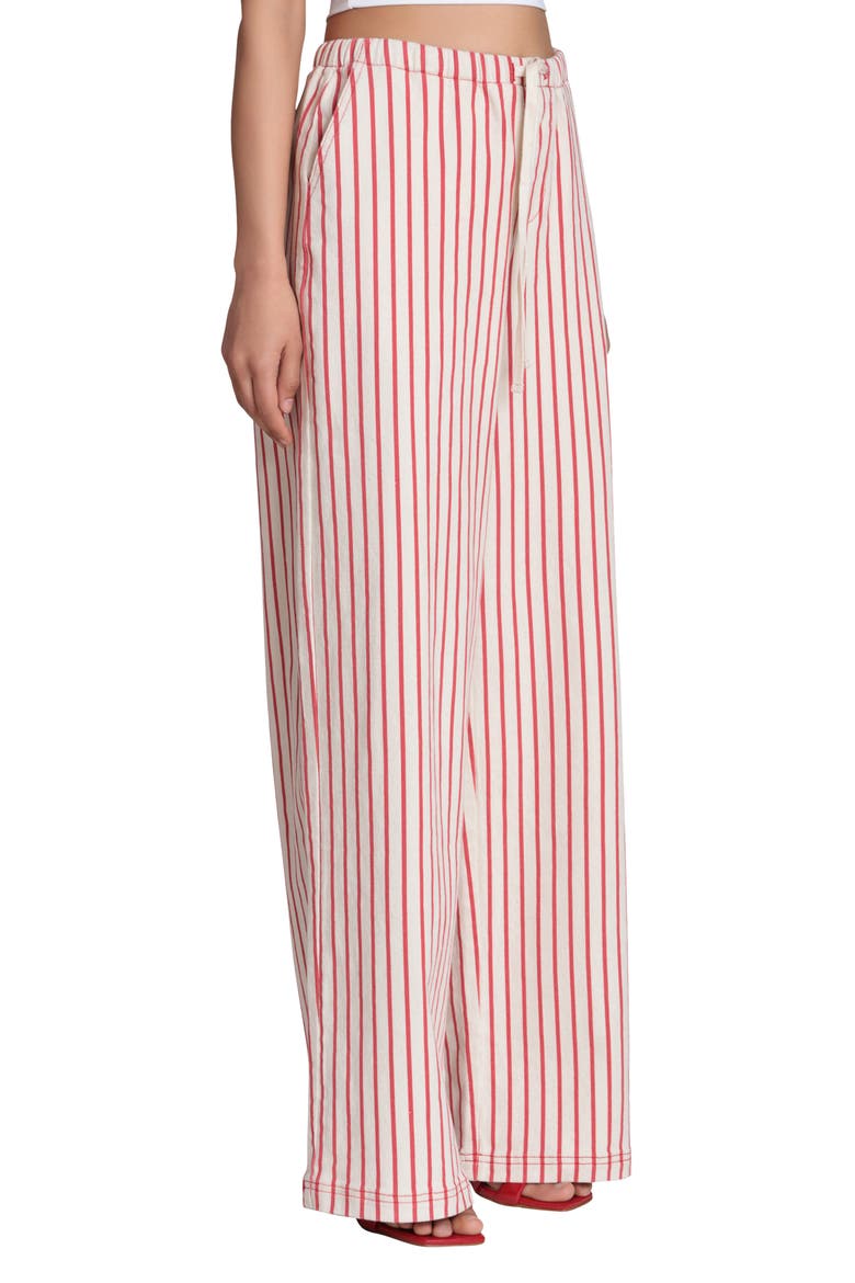 Stripe Tie Waist Pants, Alternate, color, CREAM-RED STRIPE