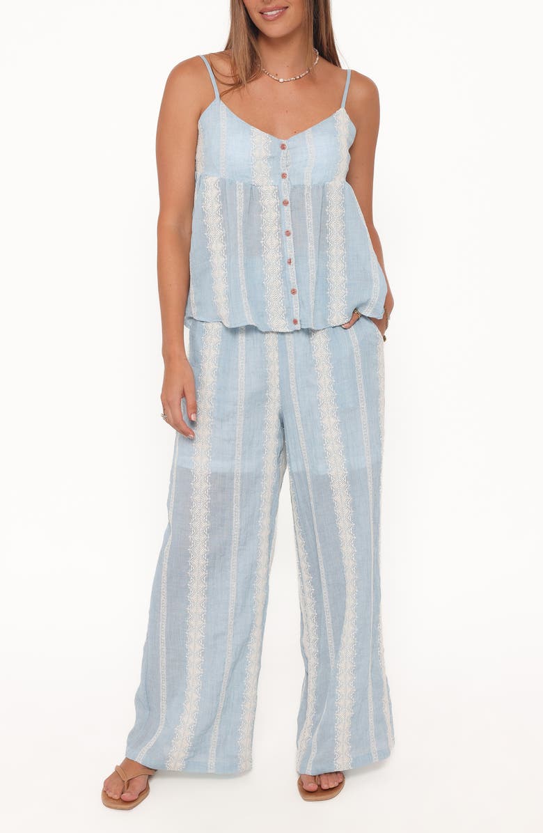 Petal & Pup Mila Embroidered Tank & Wide Leg Pants Set, Main, color, Light Blue