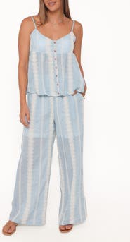 Petal & Pup Mila Embroidered Tank & Wide Leg Pants Set
