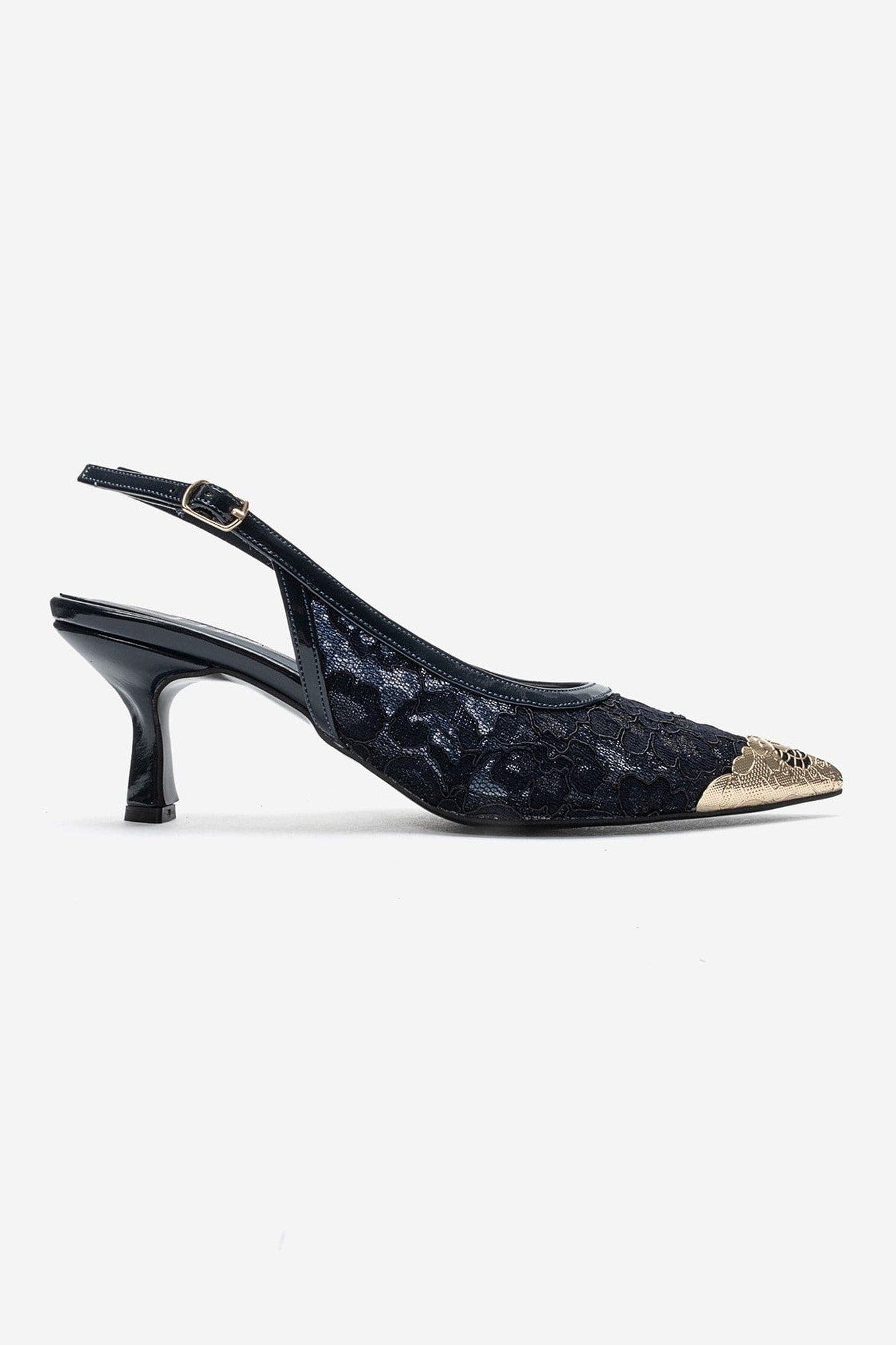 Clem Lace Slingback Pump, Alternate, color, Navy